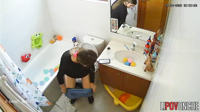 She was proving something to someone while sitting on the toilet
