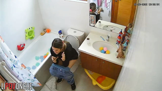 She was proving something to someone while sitting on the toilet