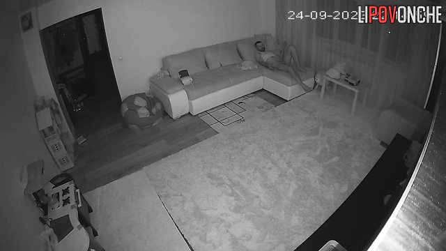 Man continued watching TV after he finished, look