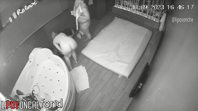 Naked ladies enjoying intimate massage, spy camera
