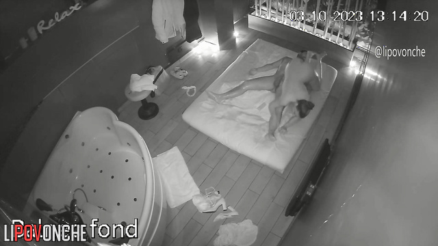 Cunnilingus during naked body massage - bedroom camera