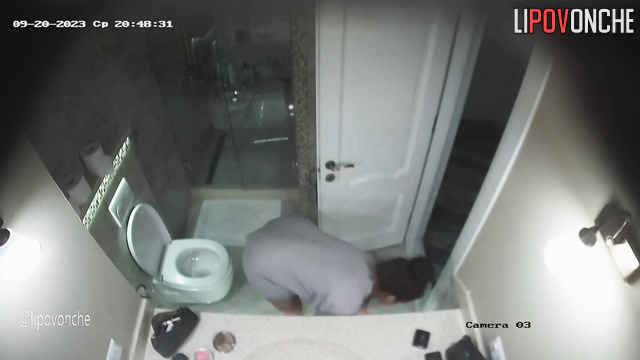 Whores are getting ready for work (bathroom video)