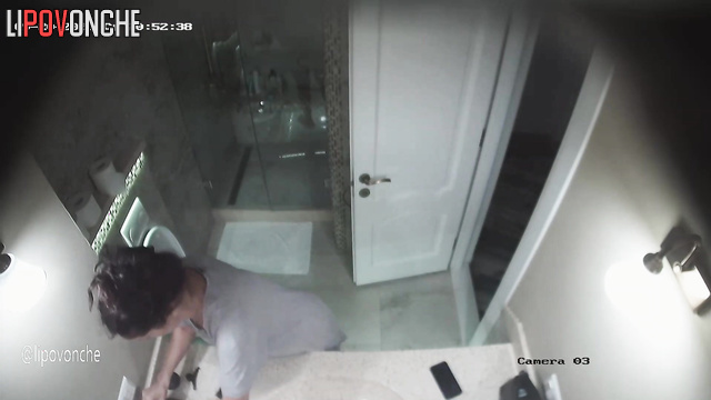 Whores are getting ready for work (bathroom video)