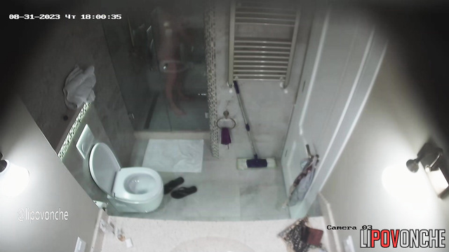 Her morning routine is always observable / bathroom tape