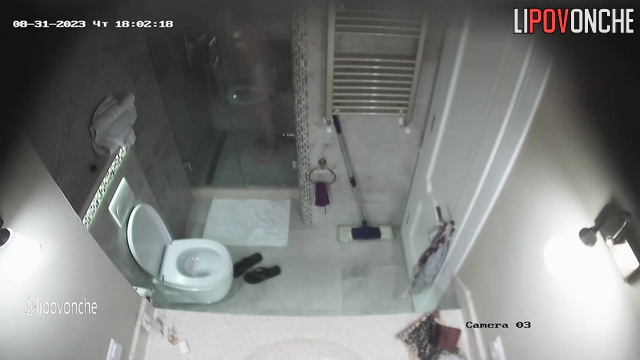 Her morning routine is always observable / bathroom tape