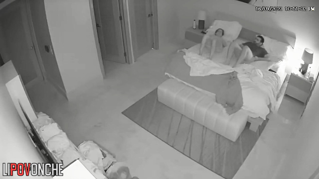 Couple fucked beautifully on the bed in the bedroom