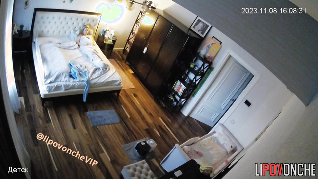 Pregnant blonde walks around the house in just panties