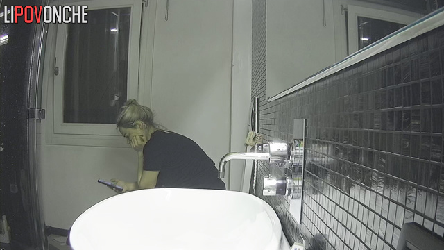 Hidden cam in toilet - blonde MILF doesn't know about it & acts so relaxed