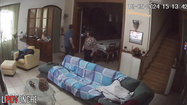 Granny fucks her stepson in living room while relatives are out of house