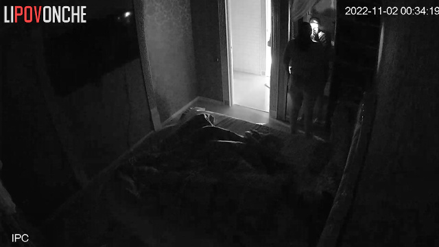 Oversized brunette gets an erected cock before sleep