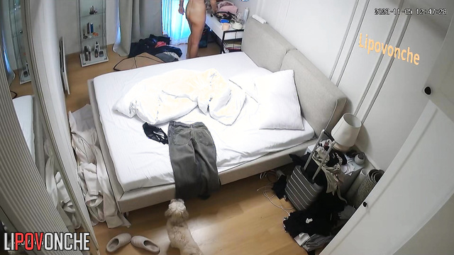 Naked blonde angel is getting ready to go for a walk
