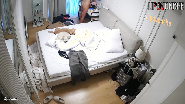 Naked blonde angel is getting ready to go for a walk