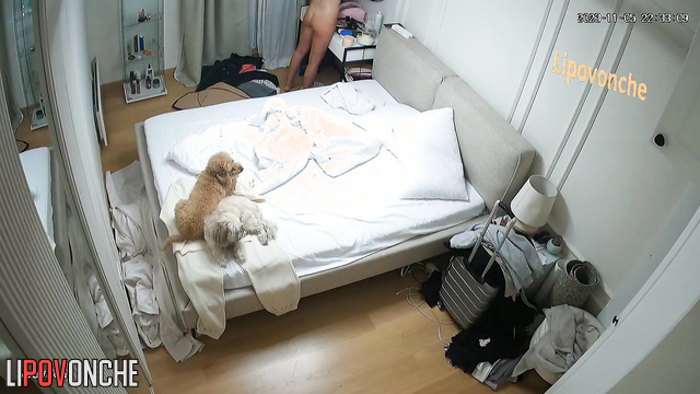 Naked blonde angel is getting ready to go for a walk