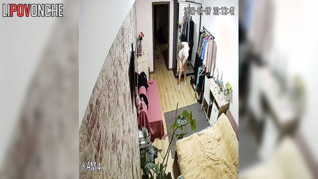 Modest teacher plays with herself in front of mirror