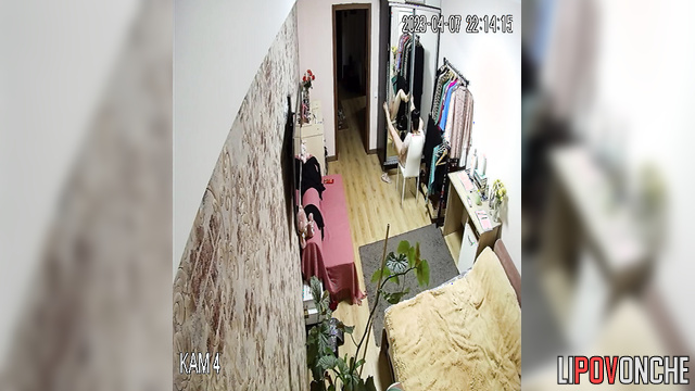 Modest teacher plays with herself in front of mirror