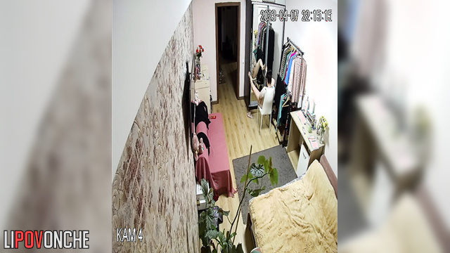 Modest teacher plays with herself in front of mirror