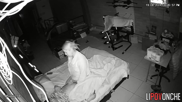 Lazy man enjoys a blowjob & getting ridden on his cock by a blonde girl