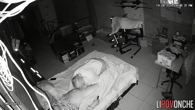 Lazy man enjoys a blowjob & getting ridden on his cock by a blonde girl