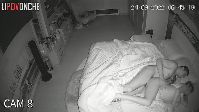 Tattooed dude wakes up his wife and starts banging her