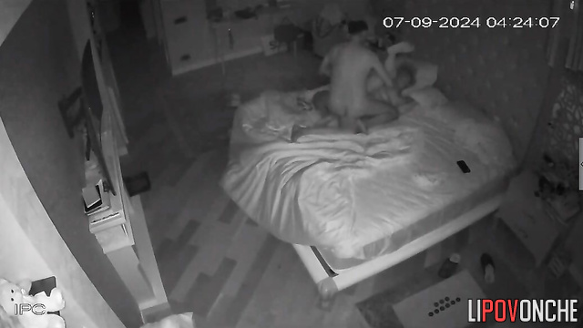 Balding man prefers to fuck his date in a sideways position