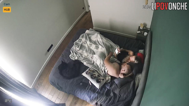 Awesome fuck after a sleepless night - hidden camera