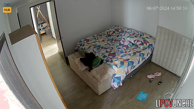 A masturbating housewife waited for her horny husband in bed to have sex