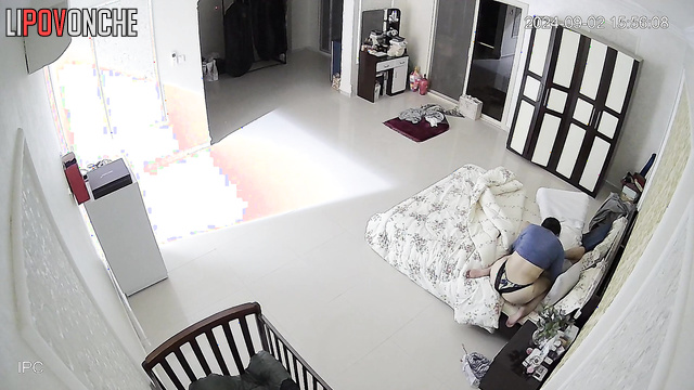 A lustful husband greedily licks his chubby wife's big soft ass