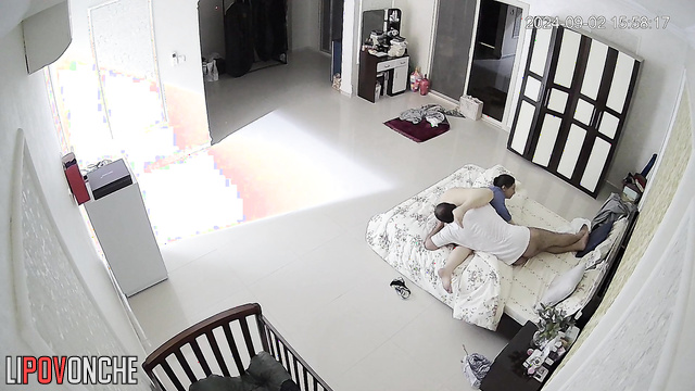 A lustful husband greedily licks his chubby wife's big soft ass
