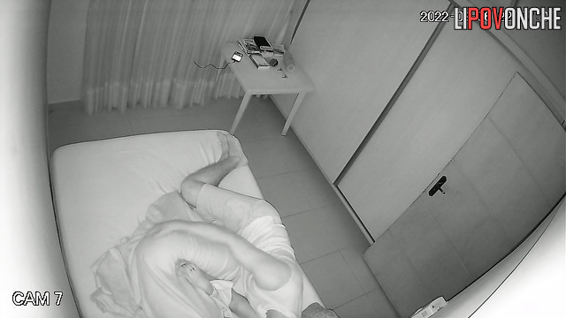 A cunning, cheerful wife in a short skirt seduces her husband with her naked ass