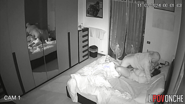 Fat wife takes off her panties, allowing her husband's fingers into her vagina