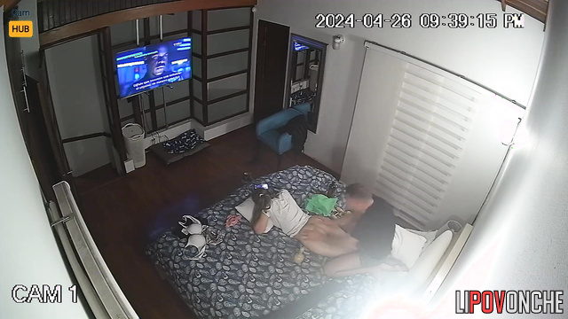 The husband massages and kisses his wife's soft buttocks with great pleasure