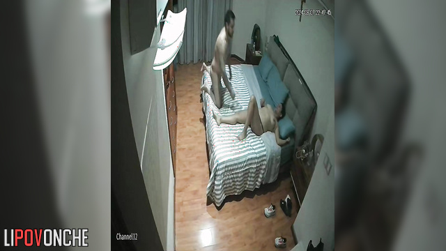 A brutal man turns his naked wife over and actively fucks her from behind