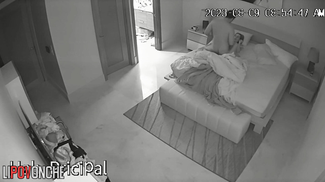 After showering, an excited man actively fucks his skinny girlfriend