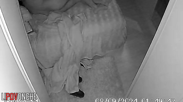 A guy set up a hidden camera to film him fucking a big-breasted girlfriend.