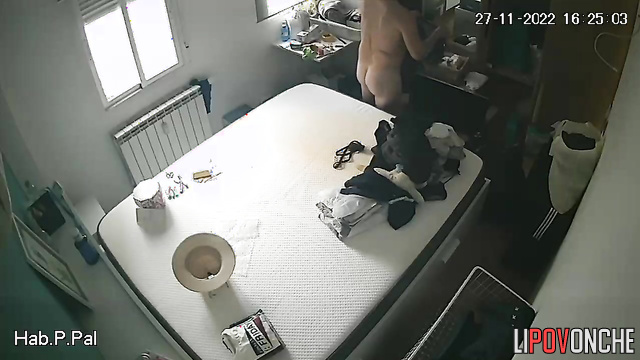 An excited man threw his busty wife onto the bed to gently fuck her