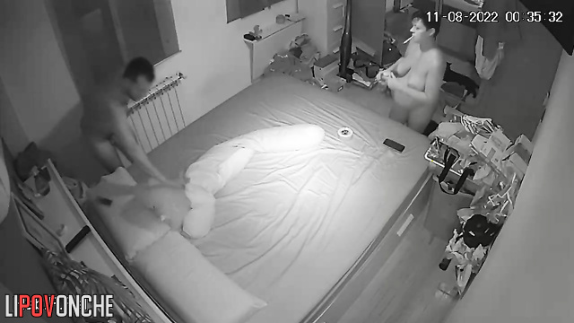 Pregnant mommy with big tits offers her husband to sleep naked