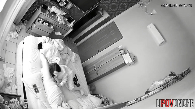Horny mommy eagerly licks her husband's cock and shaved balls