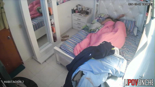 An excited man had morning sex with his chubby wife with a big butt