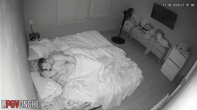 An excited wife eagerly undresses her husband and sits on his cock