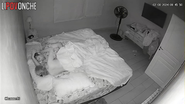 Husband won't let his sleepy wife sleep and shoves his cock into her wet pussy