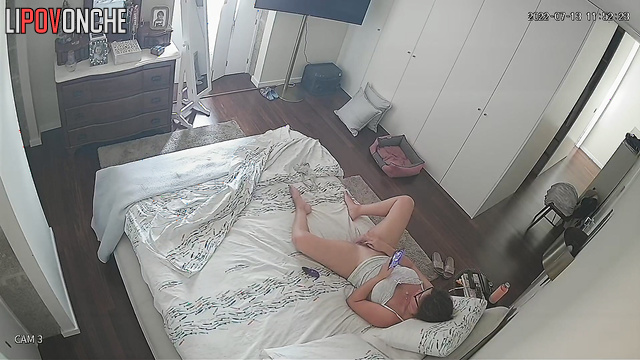 Bored mommy plays with her hairy pussy until she reaches a pleasant orgasm