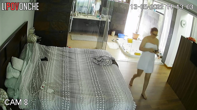 Chubby blonde took a long shower and enjoyed it immensely