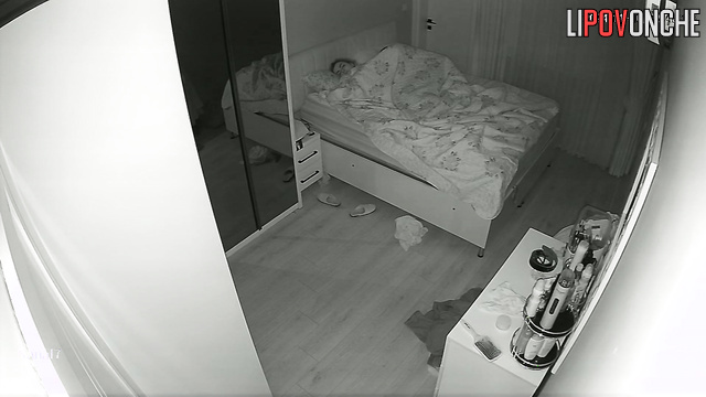 Wife and husband fooling around in the cozy bedroom