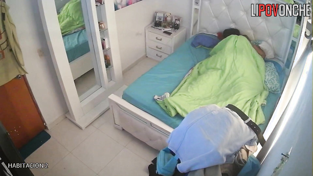 She loves to get attention from him in bed - hidden cam