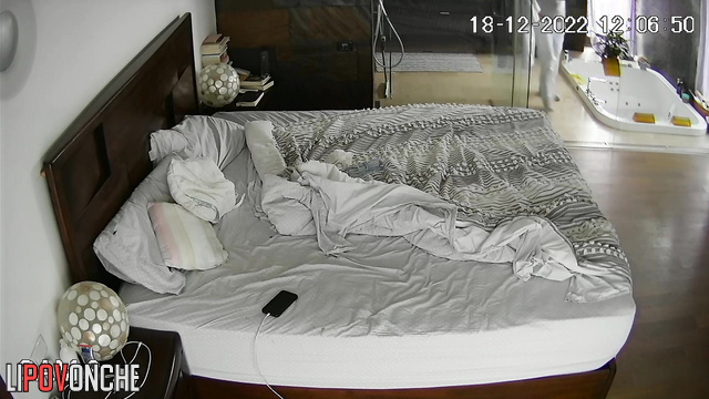 Right after her shower, she went to bed and started reading messages