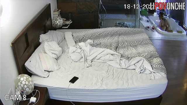 Right after her shower, she went to bed and started reading messages