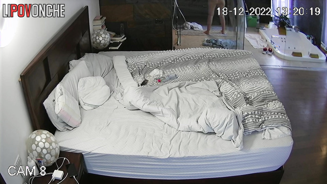 Right after her shower, she went to bed and started reading messages