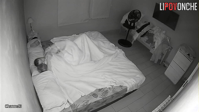 A sleepy wife climbs on top of her husband and sits on his big throbbing cock