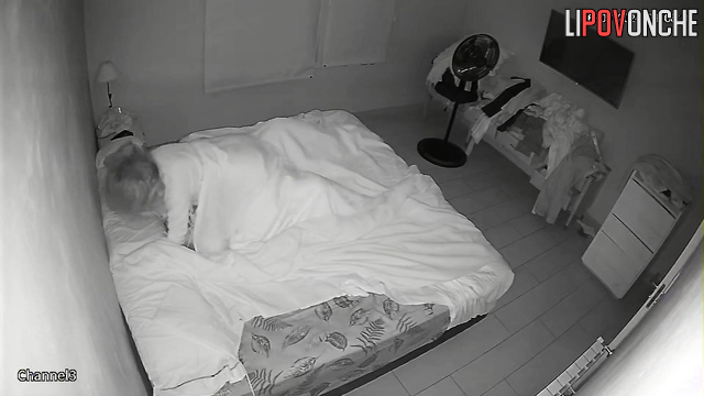 A sleepy wife climbs on top of her husband and sits on his big throbbing cock