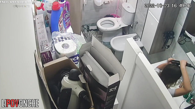 Two lesbians and their boyfriend pee in the toilet in front of each other